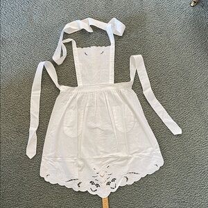 White Lace Apron with Ties